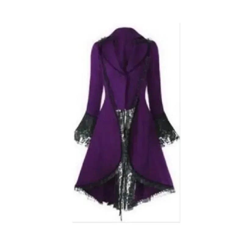 المرأة القرون الوسطى Steampunk الفيكتوري المرأة القوطية سترة نوبل المحكمة خمر فستان هالوين كرنفال حفلة تأثيري حلي الدانتيل