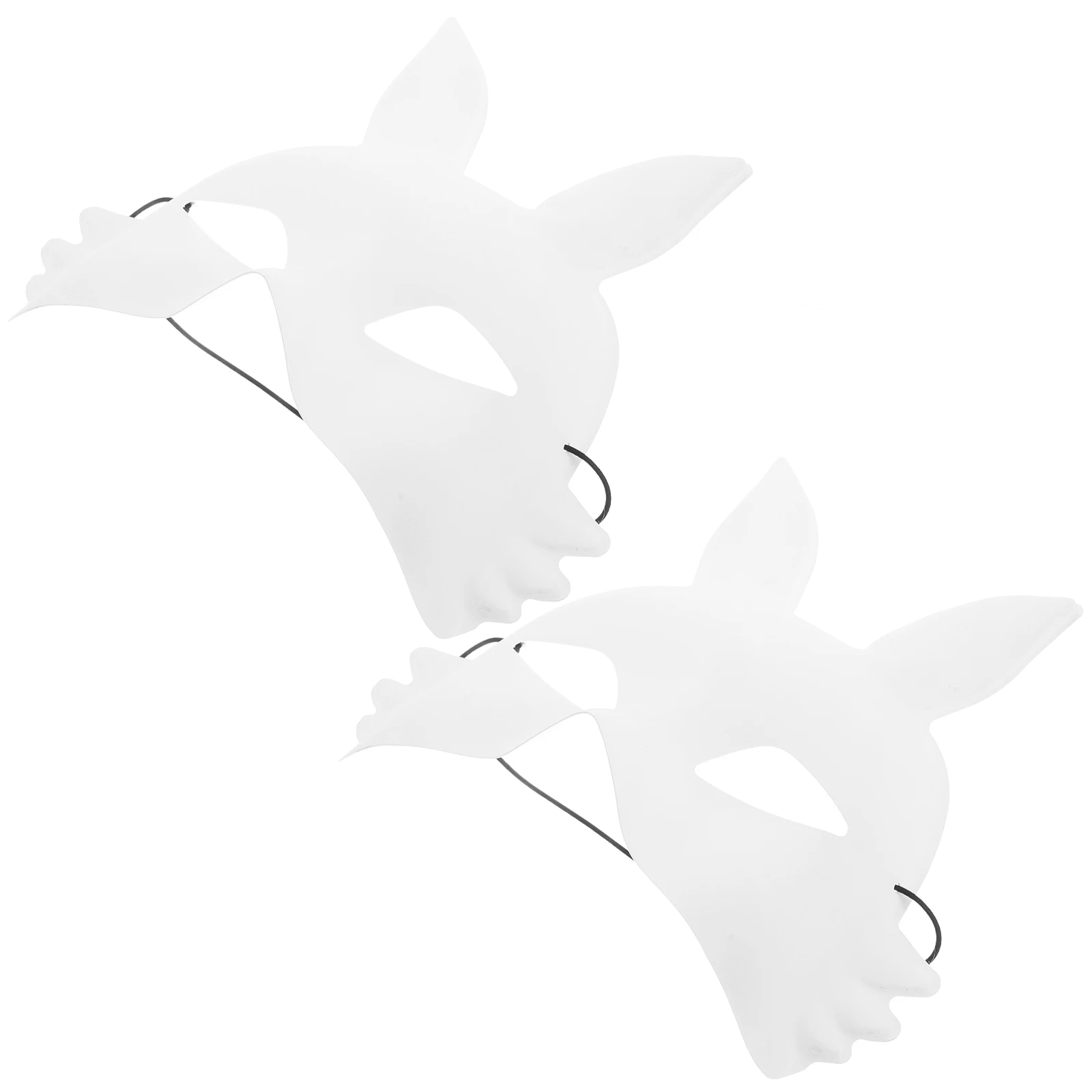 

2pcs Blank Mask White PVC White Face Mask Matte DIY Halloween Bunny Masquerade Animal Face Paint Kids Costume Toy