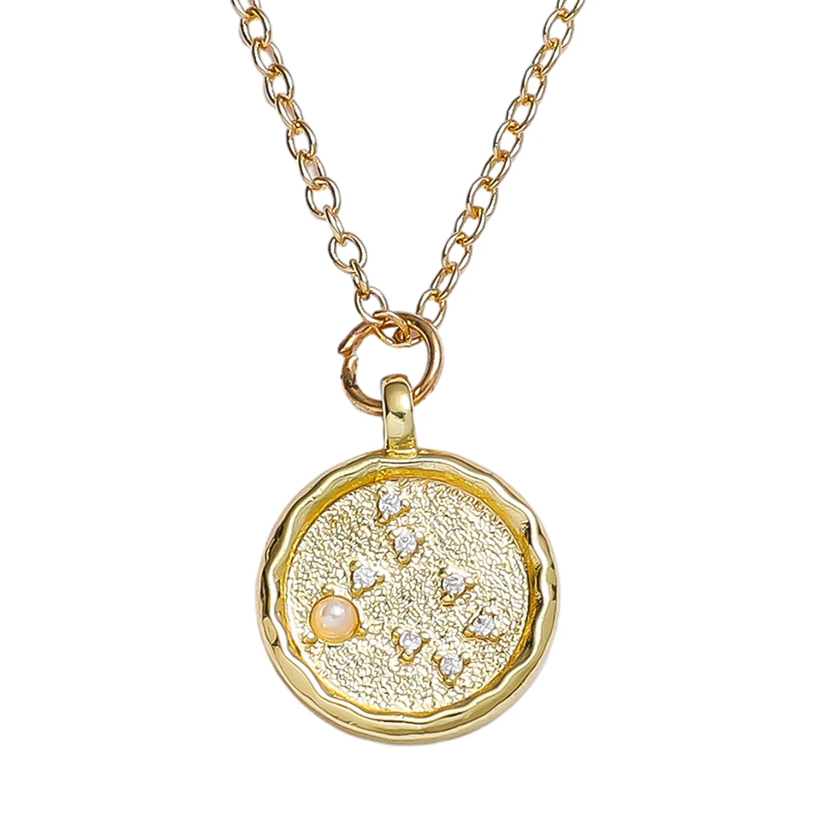 الذهب زودياك قلادة عملة القرص 12 كوكبة ستار محفورة ابراج سلسلة بدلاية لذيذ شخصية بسيطة مجوهرات هدية #5