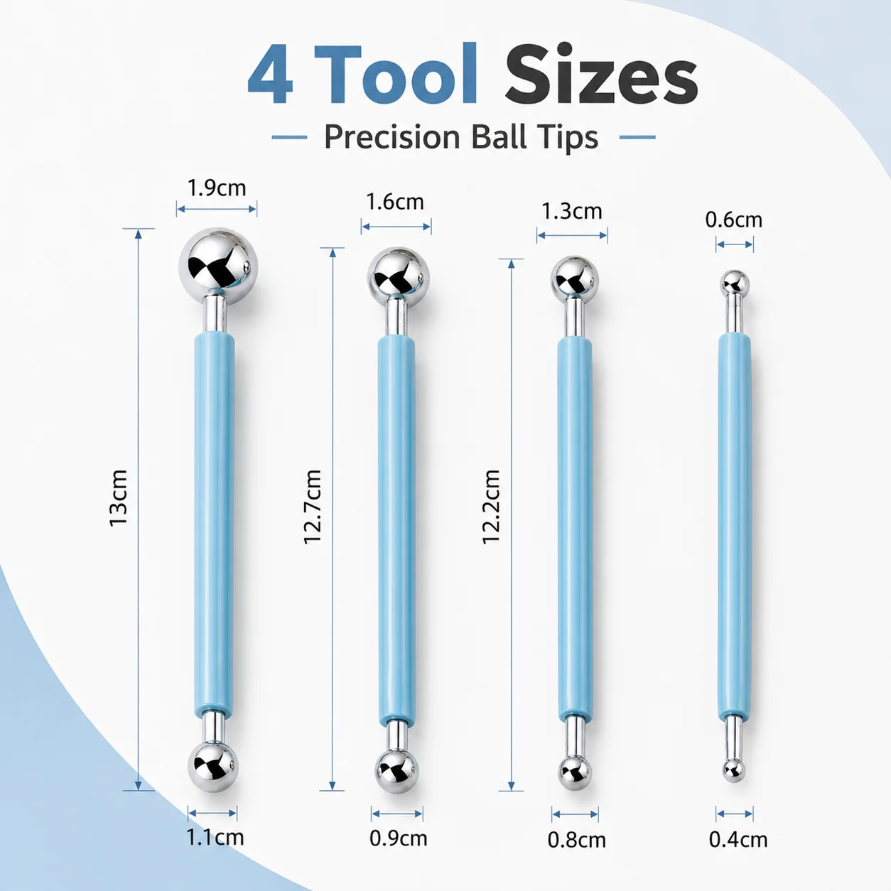 Picture 7: 4 Pcs DIY Ball Stylus Tools Double Head Embossing Creasing Pen for Clay Sculpting Pattern Craft