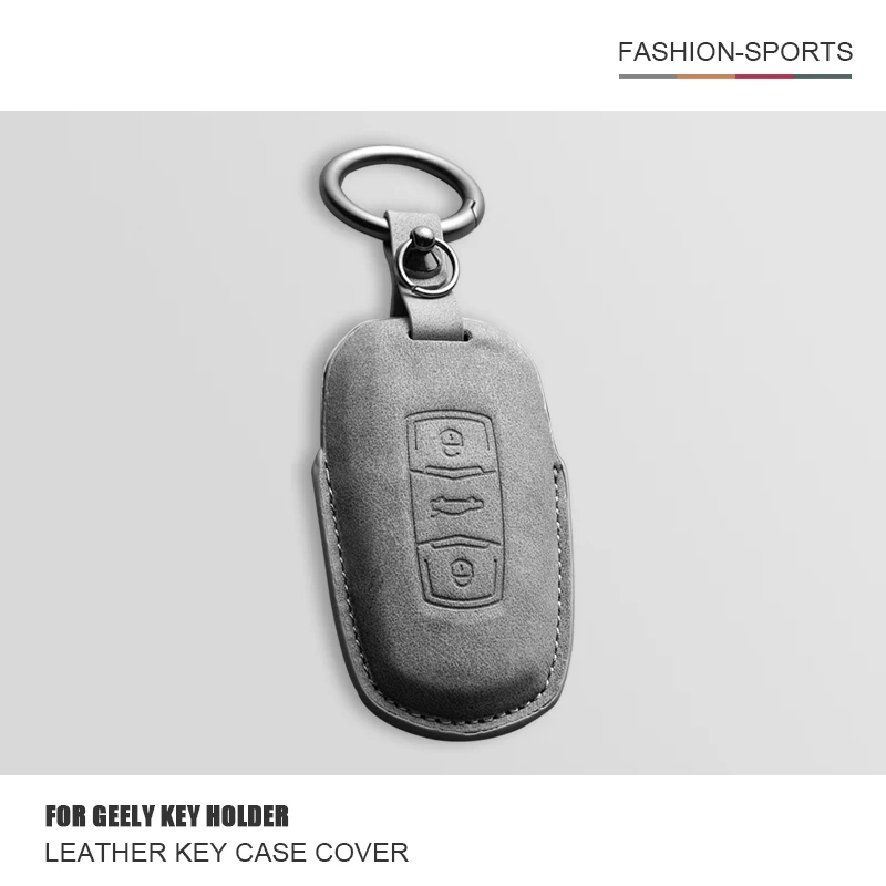

Leather Car Case Cover Key Cover Holder For Geely Emgrand 7 GX3 Atlas GS NL3 Gili Emgrand 7 EX7 GT GC9 Key Protector Accessories