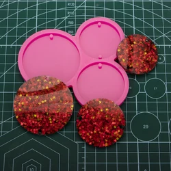 Super Glossy Circle Keychain Mold, Round Silicone Epoxy Resin Mould Handmade Charms DIY Jewelry Making DY0079