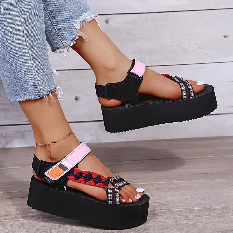 2023 sommer Flache frauen Schuhe Hanf Seil Set Fuß Strand Sandalen Outdoor Alle-spiel Casual Hausschuhe Große Größe frauen Sandalen