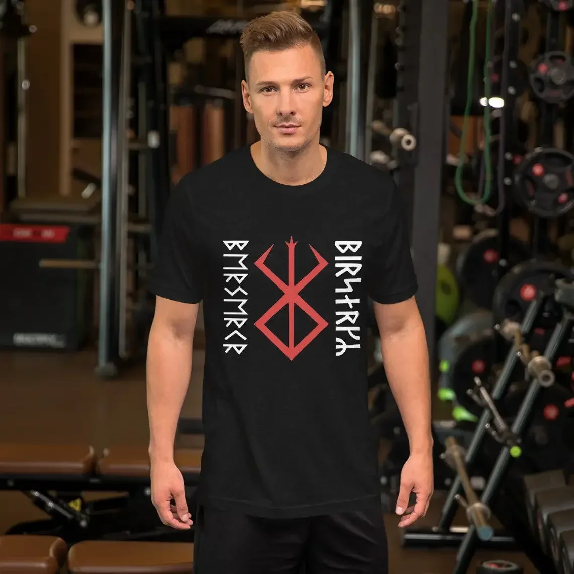 Individuation Berserker Symbol Vintage Rune T-Shirt 100% Cotton O-Neck Summer Short Sleeve Casual Mens T-shirt Size S-3XL