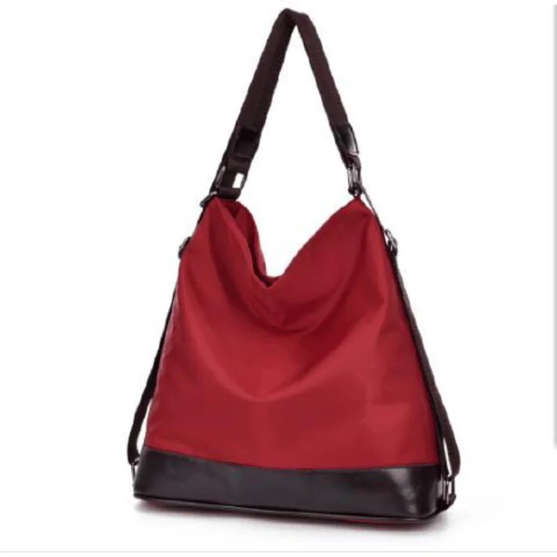 2025 novo estilo europeu náilon feminino ombro único duplo bolsa de ombro com zíper fivela oxford tecido lona tote mochila