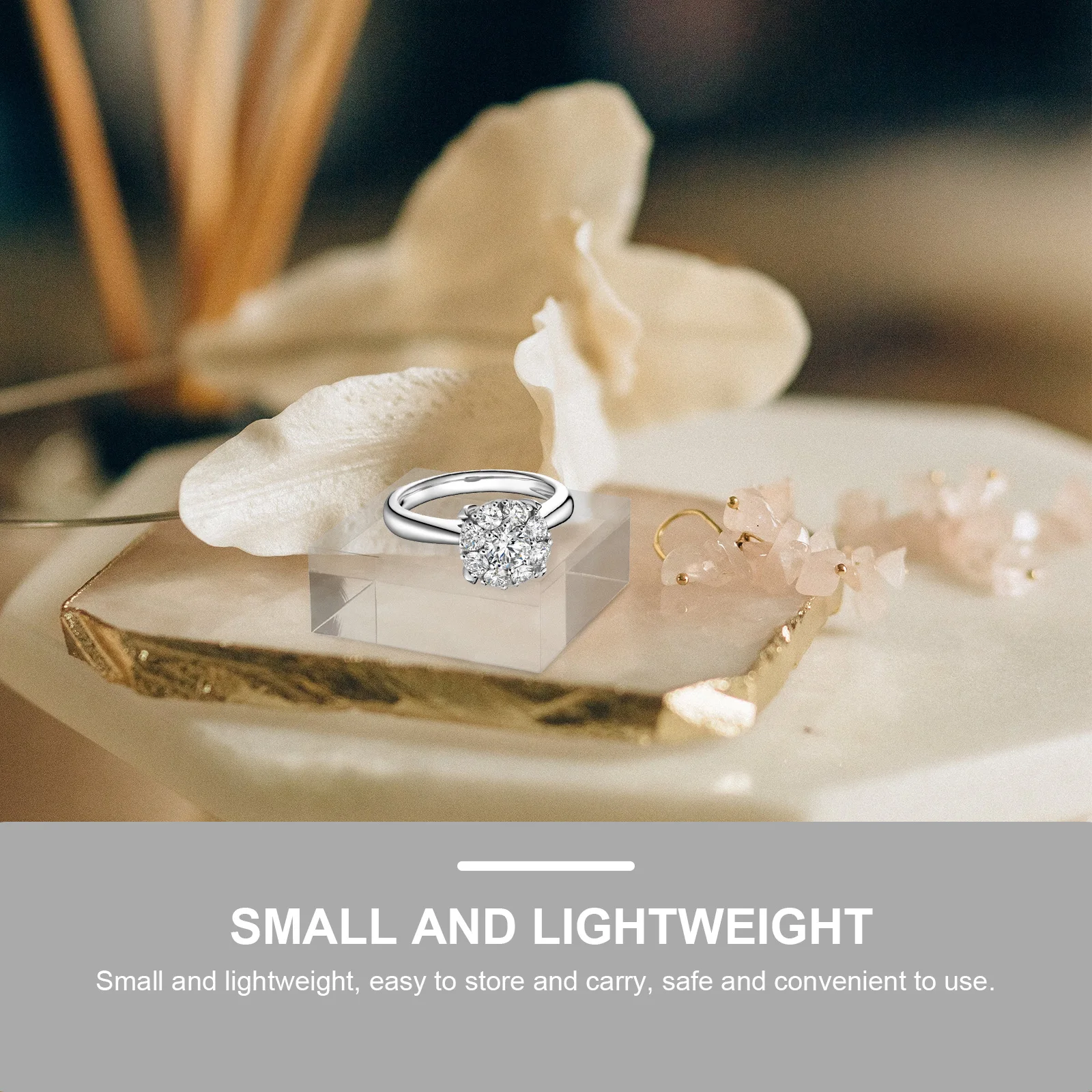 5 pezzi di esposizione in acrilico trasparente supporto per gioielli supporto durevole per anello orecchino vetrina piedistallo decorazione di nozze per ufficio a casa