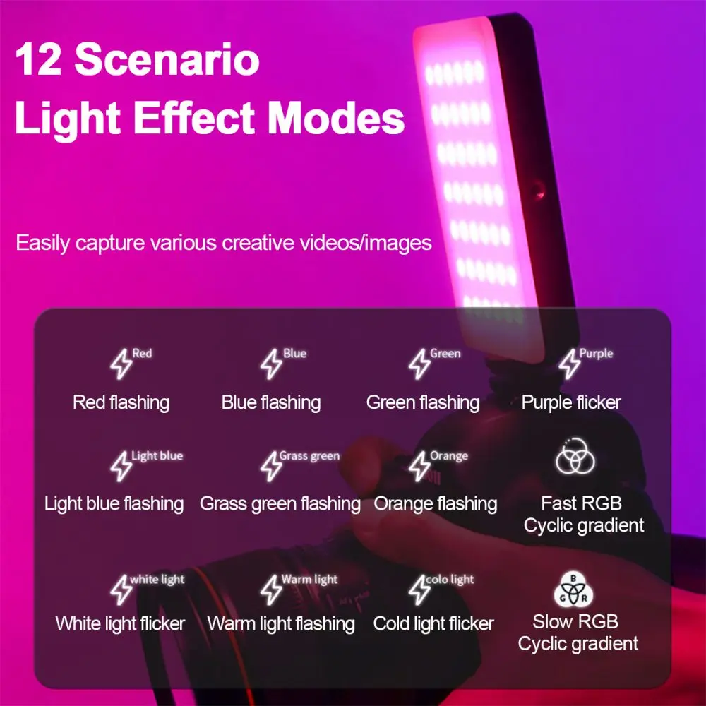 Led Light Photography M140 RGB Video Light Selfie Photo Studio Lighting 2000mAh High Endurance Battery for Camera Phone