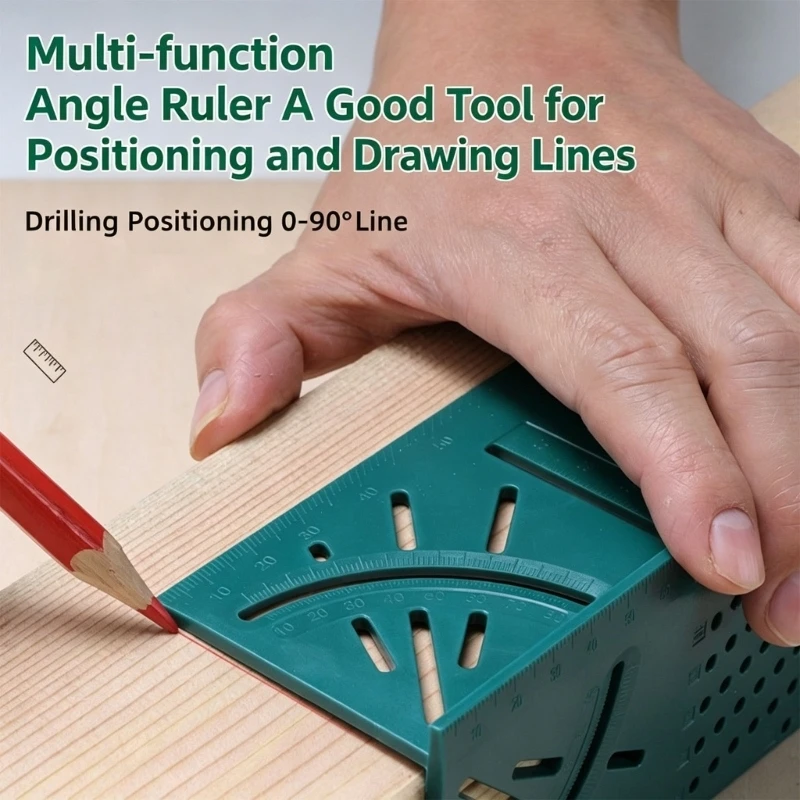 3D Measuring Square for Wood Layout with Line Marker, Hole Template, and Workshop Guide Features for Home Project Use JOMD
