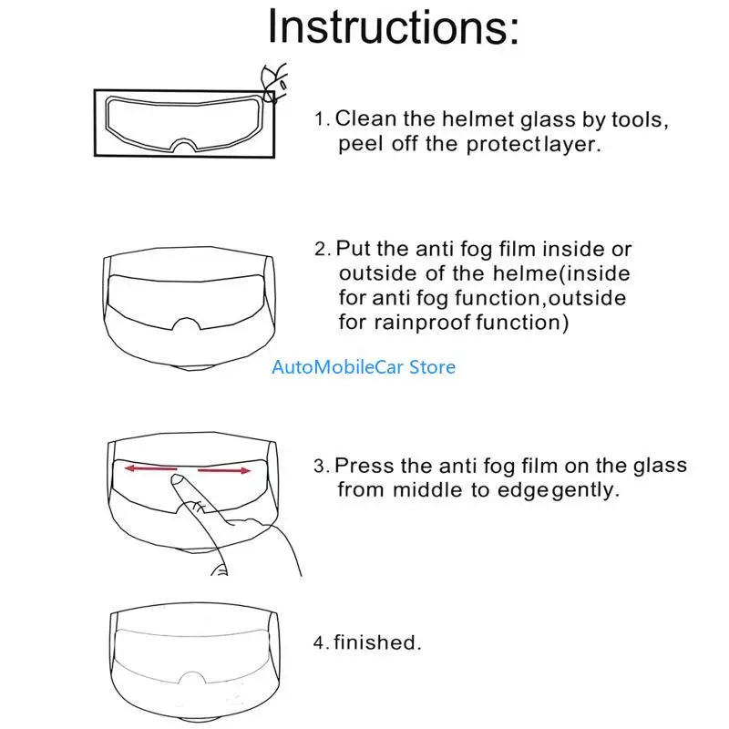 G8TE Motorcycle Helmet Clear Anti-Rain Rainproof Anti-Fog Lens Visor Film Universal