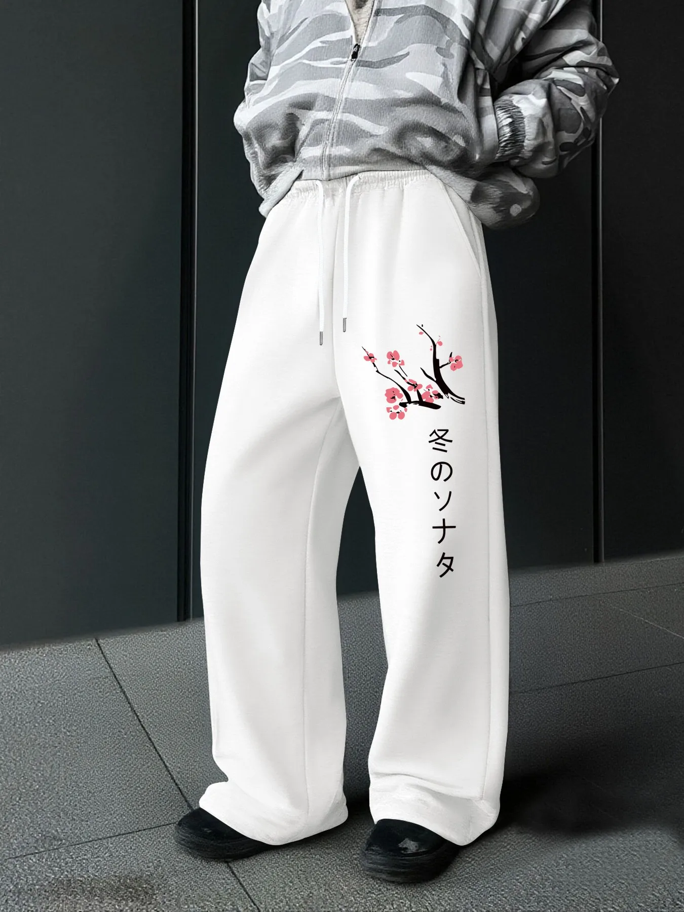 Japanese Dragon Print Wide Leg Casual Pants for Men and Women Tokyo Hanzi Street Wear Harajuku 3D Loose Casual Pants