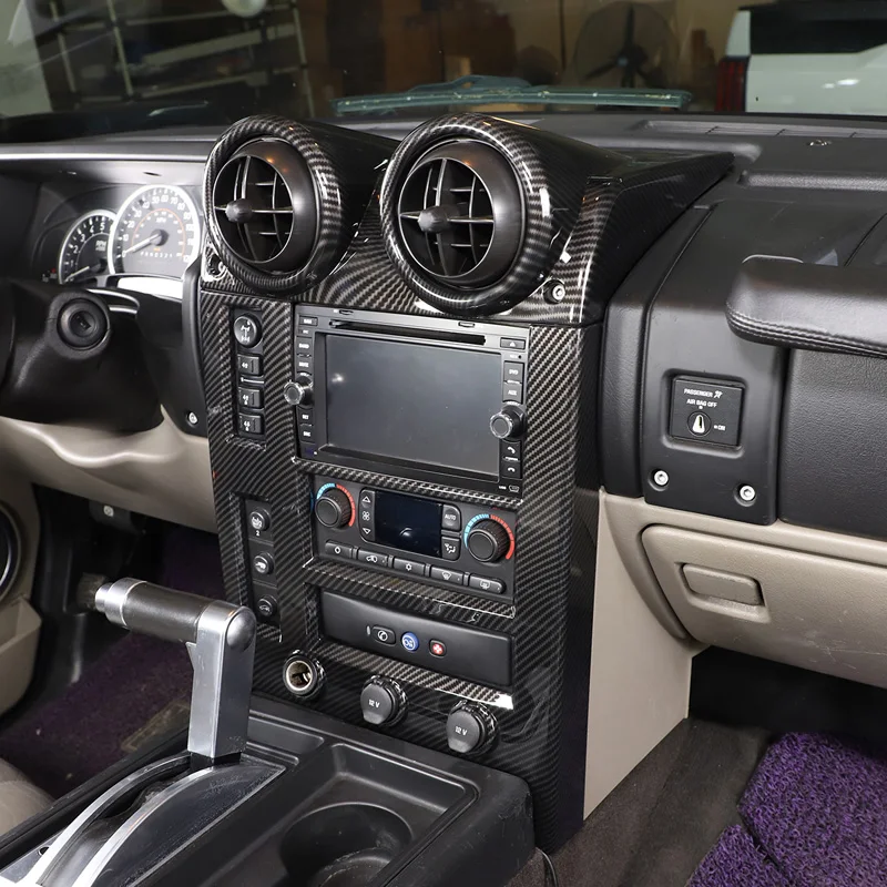 For Hummer H2 2003-2007 ABS Car Central Control Air Conditioning Volume CD Control Panel Decorative Stickers Car Accessories