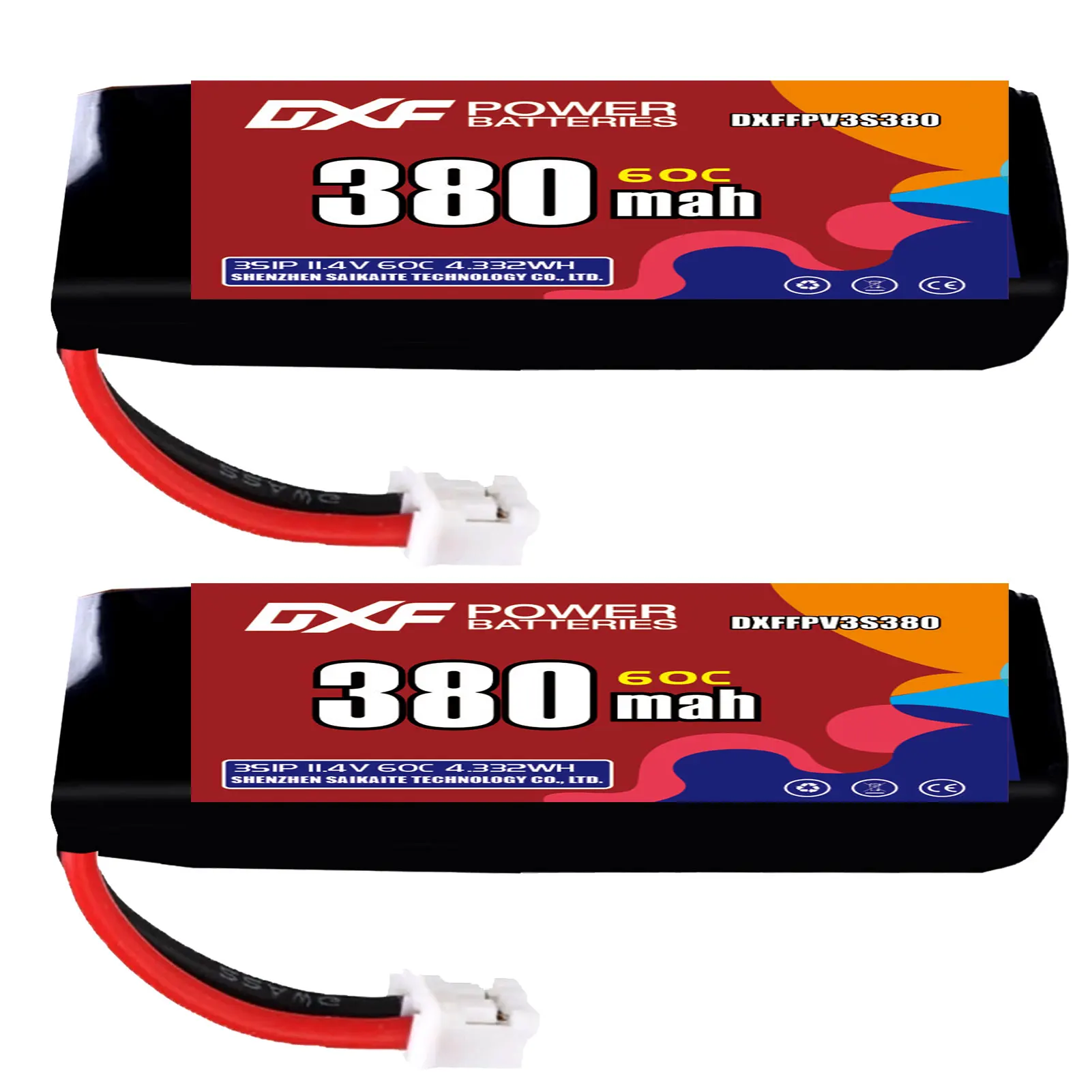 

DXF Lipo 3S Аккумулятор 11,4 В 380 мАч 60C с разъемом XT30 XT60 JST для самолета, радиоуправляемого вертолета, квадрокоптера, FPV, гоночного дрона, запасные части