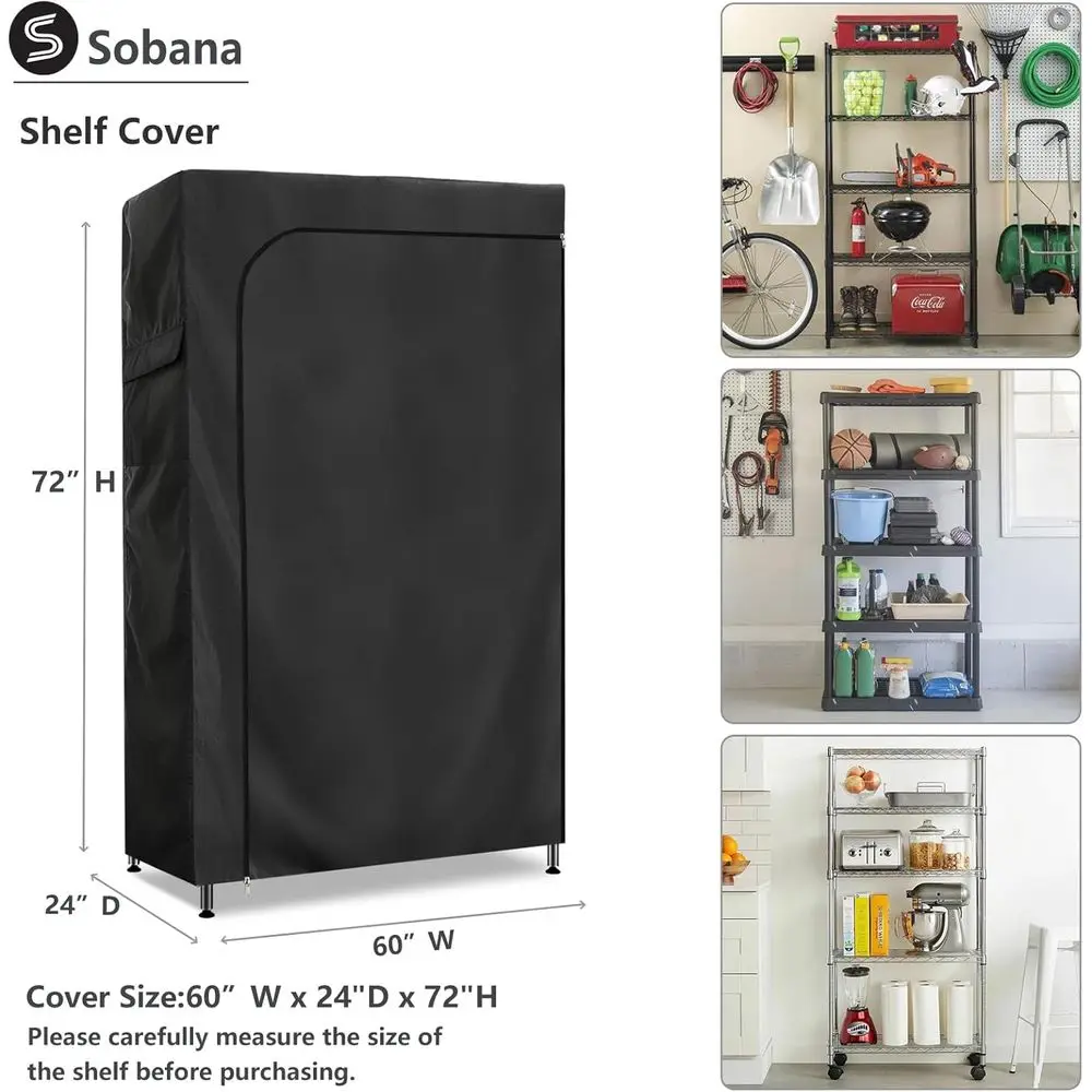 Penutup Rak Kawat Anti Air Hitam 60 x 24 x 72 - Hanya Penutup