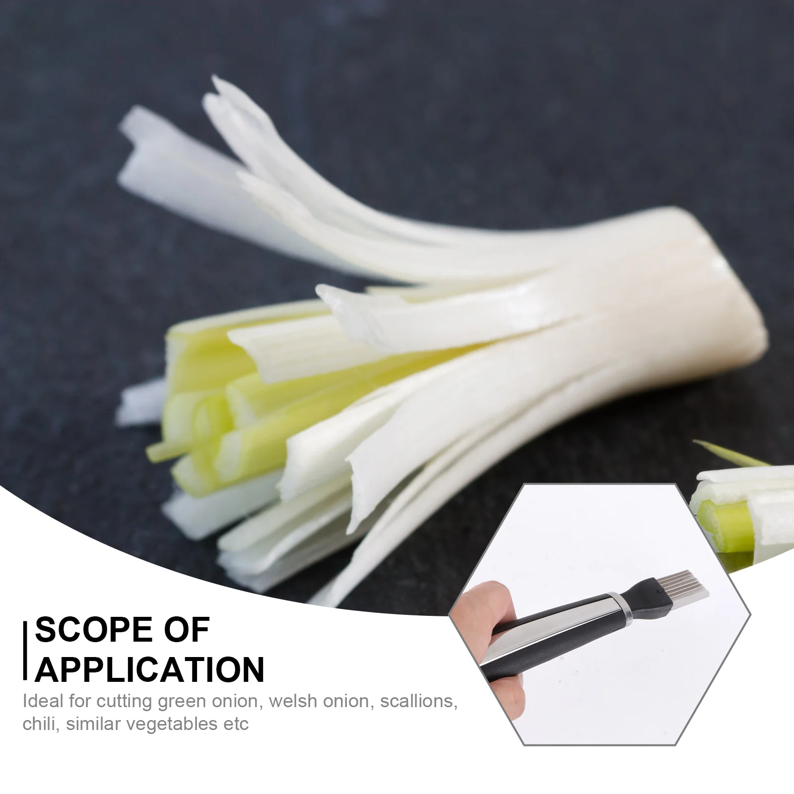

1Pcs Scallion Cutter Stainless Steel Vegetable Slicer for Green Onion Garlic Cutting Kitchen Gadgets Multifunctional