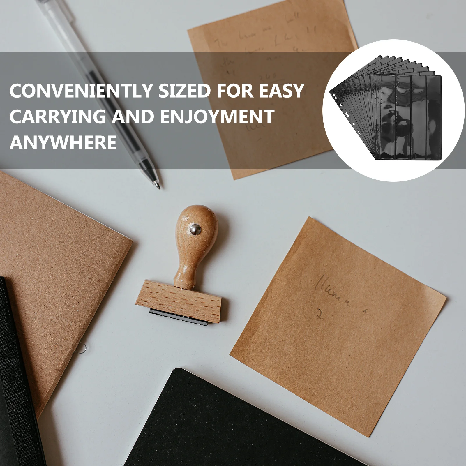 10 أوراق أوراق فضفاضة شفافة من مادة PVC مزدوجة الجوانب لتخزين ألبوم الطوابع #5