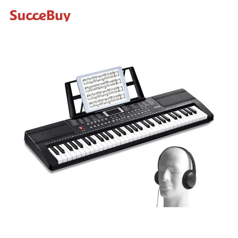SucceBuy 61 مفتاح لوحة المفاتيح الرقمية البيانو الكهربائية المحمولة لوحة المفاتيح البيانو 200 نغمات 200 إيقاعات أو 600 نغمة 500 إيقاعات للمبتدئين #1