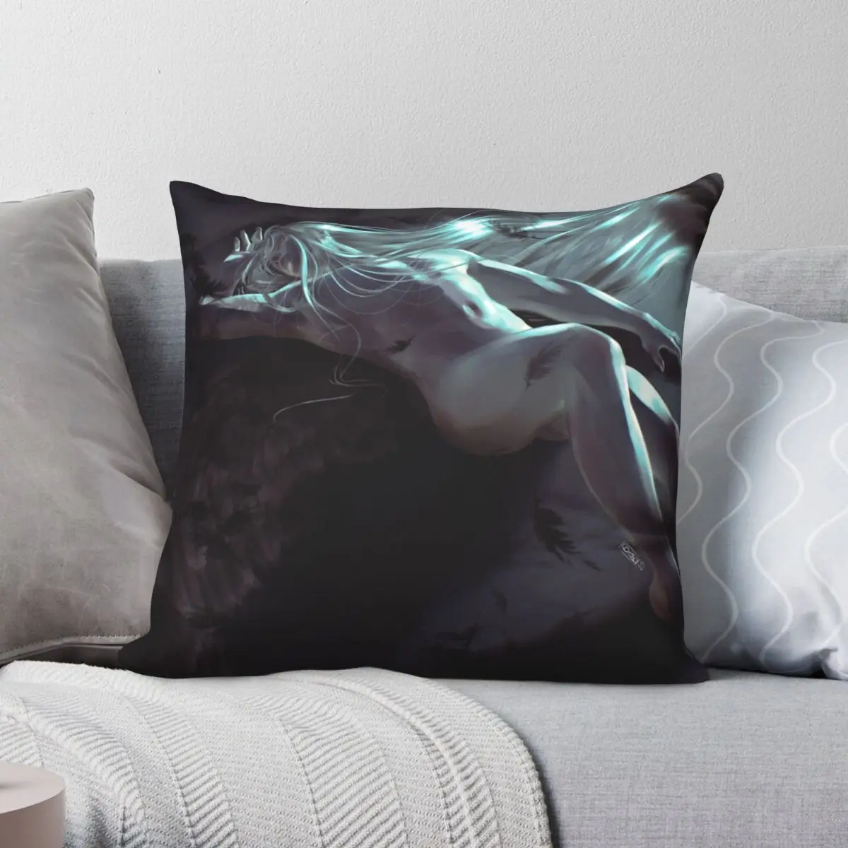 Final Fantasy Sephiroth Sleeping Square Pillowcase Polyester Linen Velvet Creative Zip Decor Pillow Case Sofa Cushion Cover