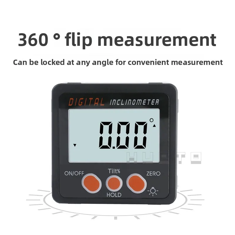 Effective DC17JW Orange Button 4 * 90 Degree Digital Inclination Box Digital Angle Meter Protractor Horizontal Meter
