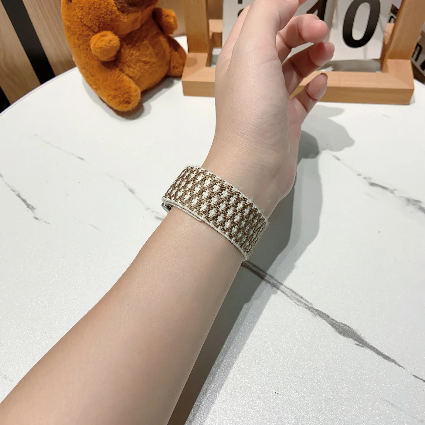Suitable for Whoop5.0 wristband strap, nylon woven cashmere brushed elastic mg sports wristband LIFE/pack [with U-shaped metal f