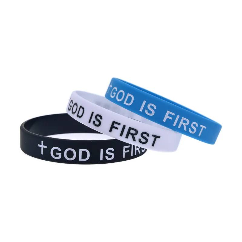 50 Stück Jesus Silikon-Armband „Gott Ist Erst, Ich Bin Zweit“ Inspirierendes Armband Erwachsenengröße – Detail 7
