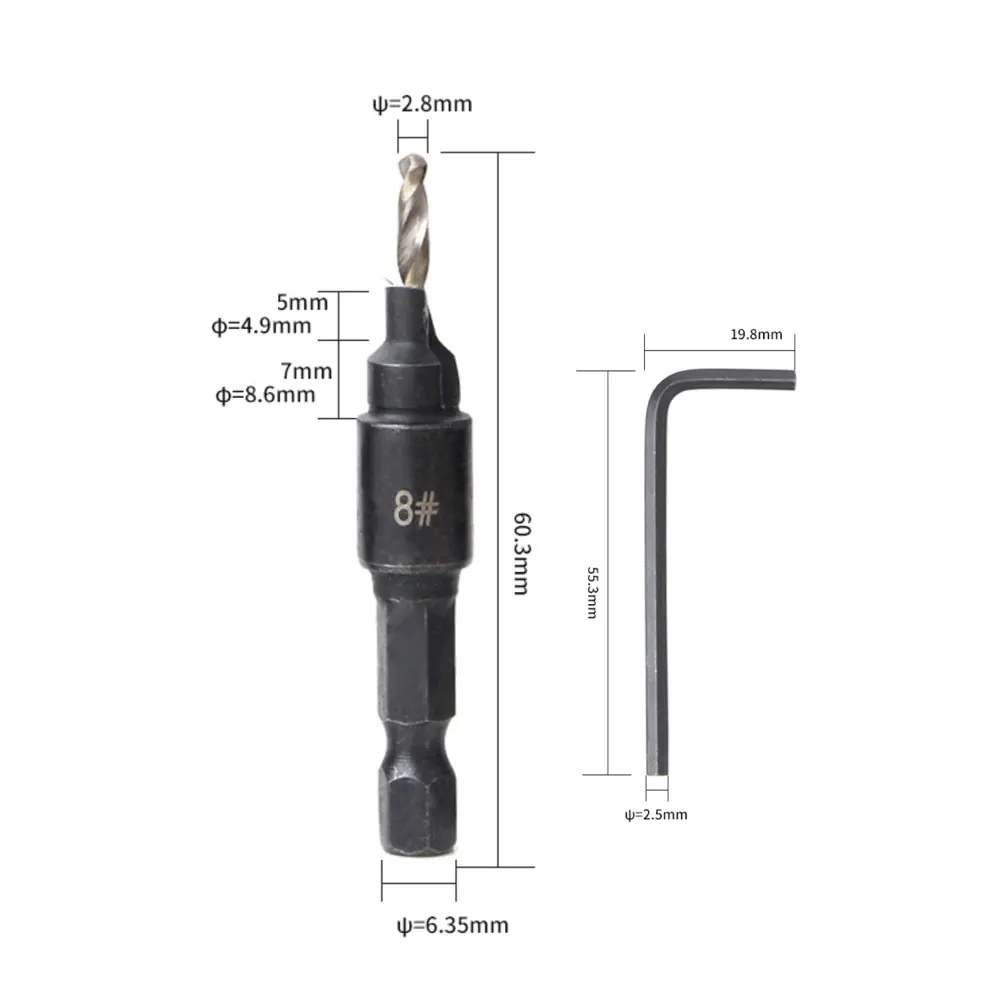 Imagem -05 - Binoax Countersink Drill Bit Grupo Broca Cônico para Madeira 10 12