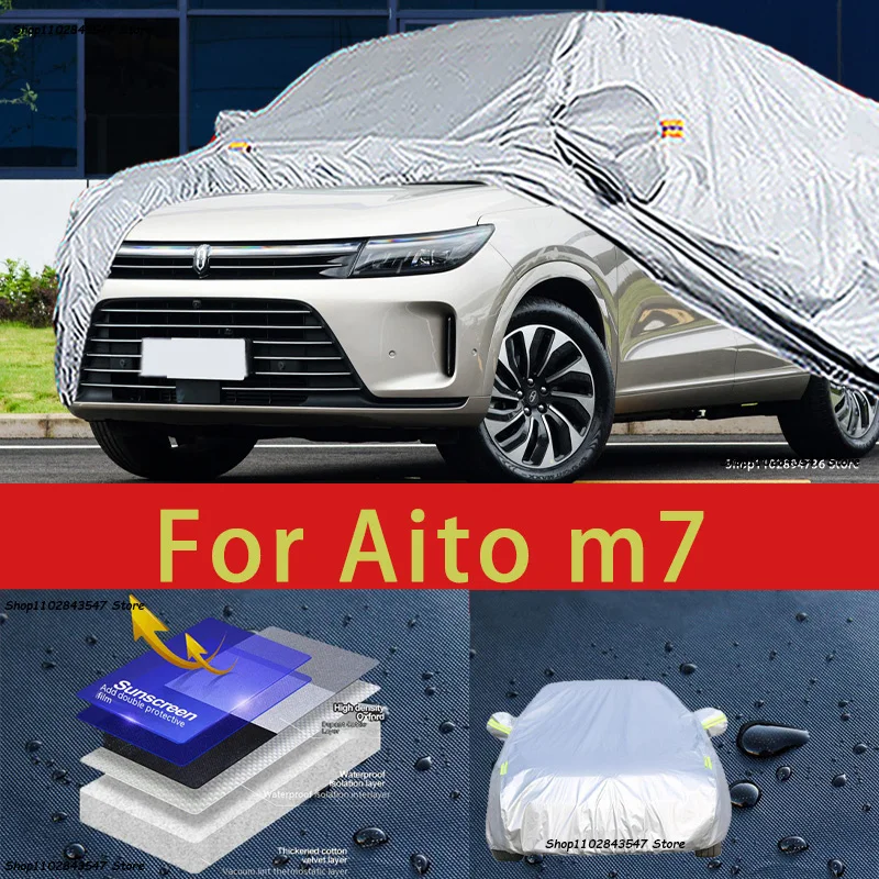 

For Aito m7 Outdoor Protection Full Car Covers Snow Cover Sunshade Waterproof Dustproof Exterior Car accessories