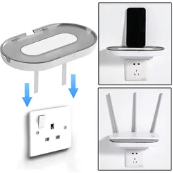 Punch-Free Socket Storage Rack On The Wall Router Shelf Outlet Placement Holder Cable Organizer Bedroom Living Room Decoration