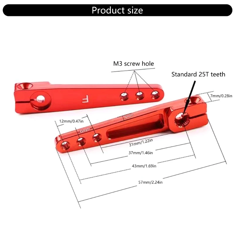 Praktische, stevige 25T aluminium servohoornset, draagbare decoratie voor afstandsbedieningen, hobby's, knutselbenodigdheden