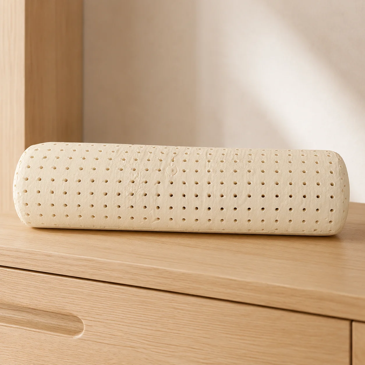 LIEN'A Natural Latex Bolster Pillow: Premium Molded Oval Body Cushion. Breathable, Soft Neck & Back Support for Relaxation