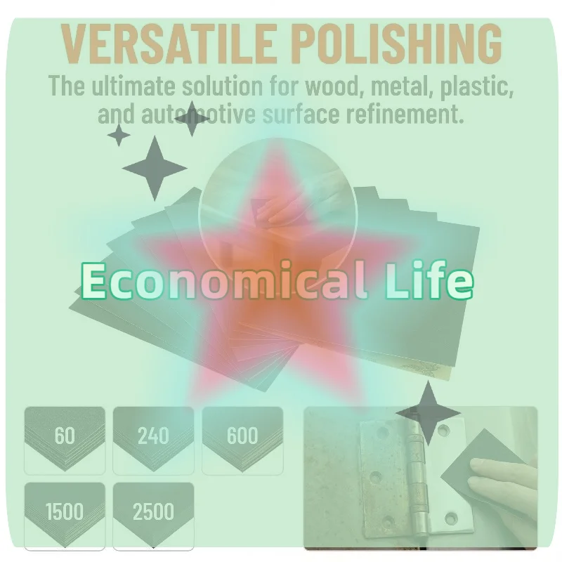 

20 шт. абразивных наждачных бумаг для влажной/сухой шлифовки, полировальные инструменты, зернистость 60/180/240/360/1000/1500/2000, для металла, дерева, керамической плитки