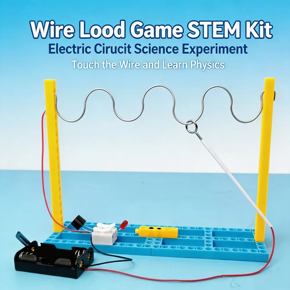 DIY Buzz Wire Game STEM Science Kit Electric Circuit Experiment Handmade Educational Toy for School Students School Project Gift