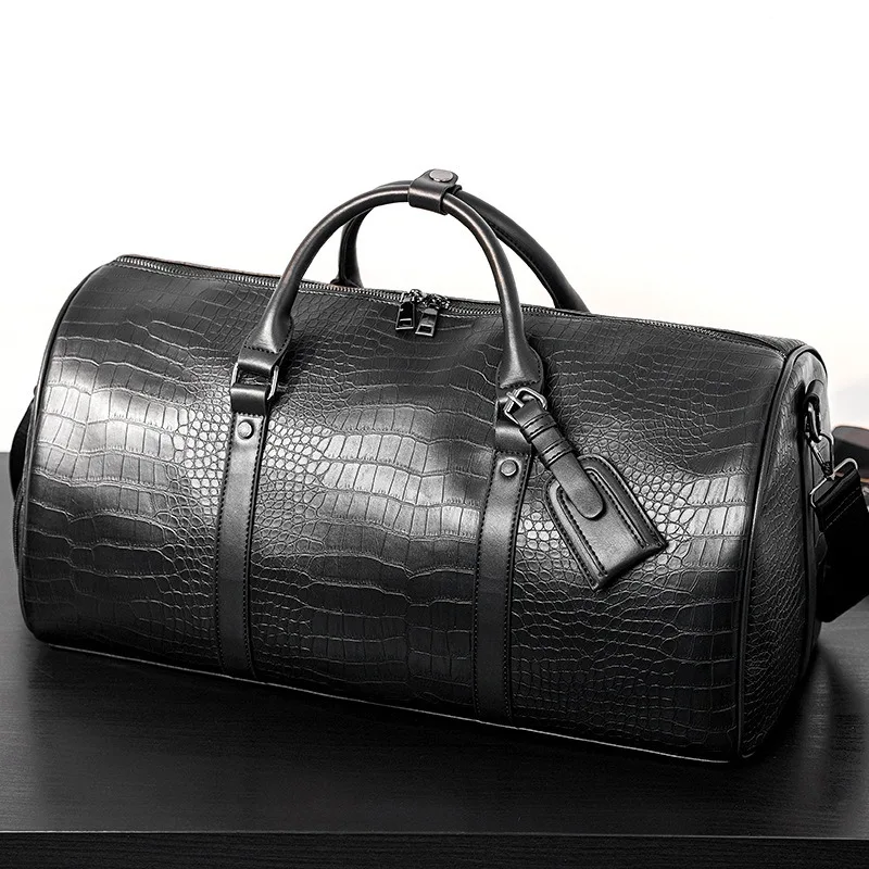 

Vintage Garment Bag Waterproof PU Leather Large Carry on Travel Tote Duffel Bag Vintage Travel Case Luggage Bags for Men
