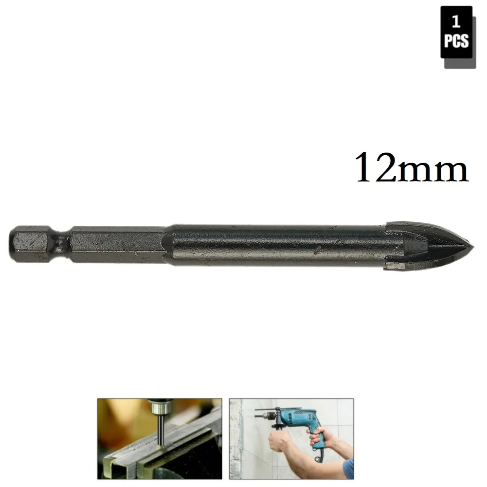 1 Buah Mata Bor Segitiga Multifungsi Kaca Keramik Bata Vitrifikasi Dinding Ubin Penuh 4-12Mm Karbida untuk Bor Lithium/Bor Tangan