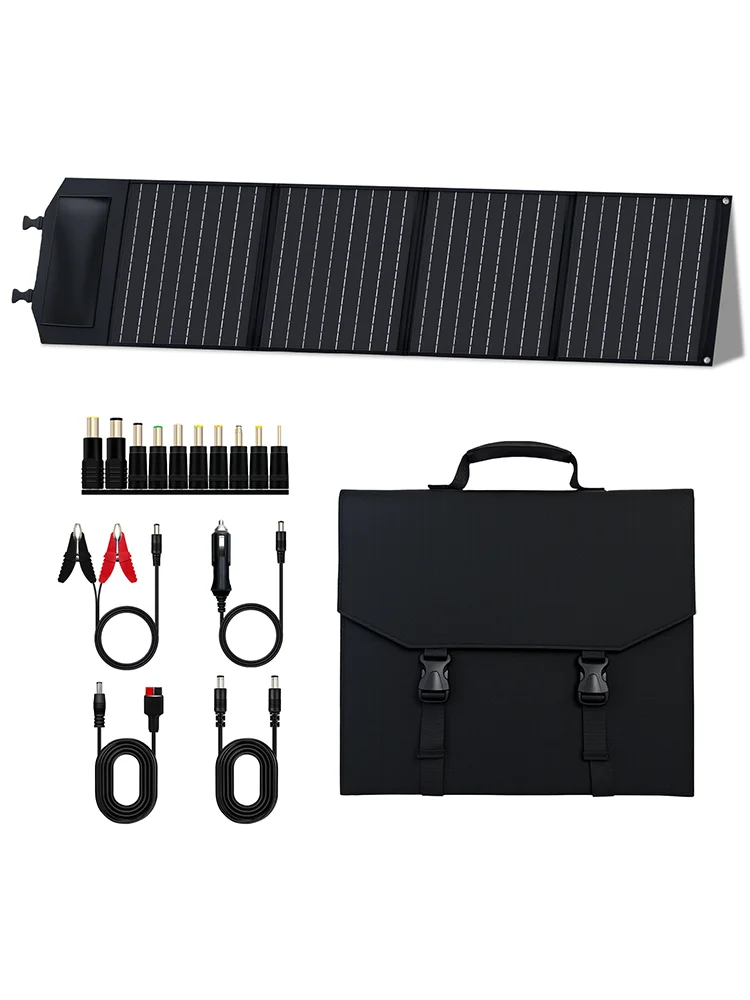 Tragbares, faltbares 400-W-Solarmodul – hocheffizientes Solarladegerät – Notstromversorgung für Power Station, Powerbank, Wohnmobil, Camping und Outdoor-Aktivitäten – 200 W