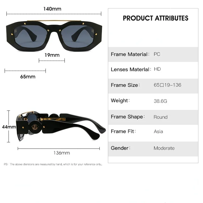 Men and Women Square Sunglasses Vintage Unisex Eyewear Glasses Hot Sale New Arrival Popular Luxury Brand Designer Glasses