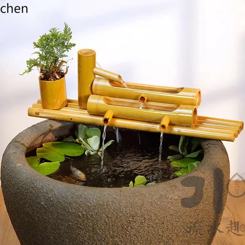 

YXY Bamboo Raft Bamboo Circulating Water Ornament Water Flow Device Courtyard Outdoor Living Room Balcony