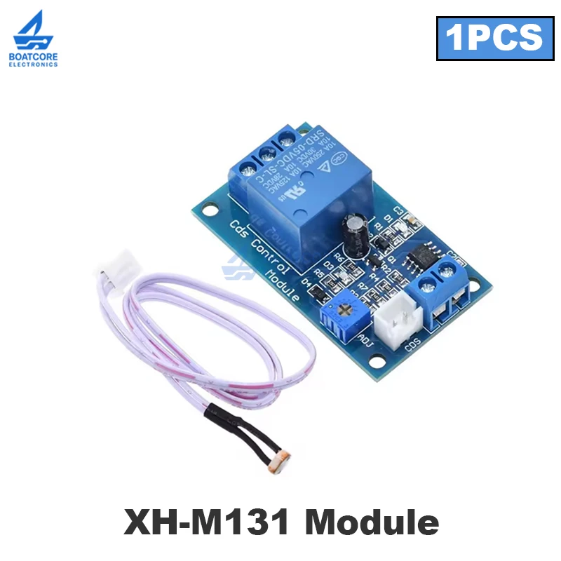 1PCS XH-M131 Light Control Switch Photoresistor Relay Module DC 5V 12V Detection Sensor 10A Brightness Automatic Control Module