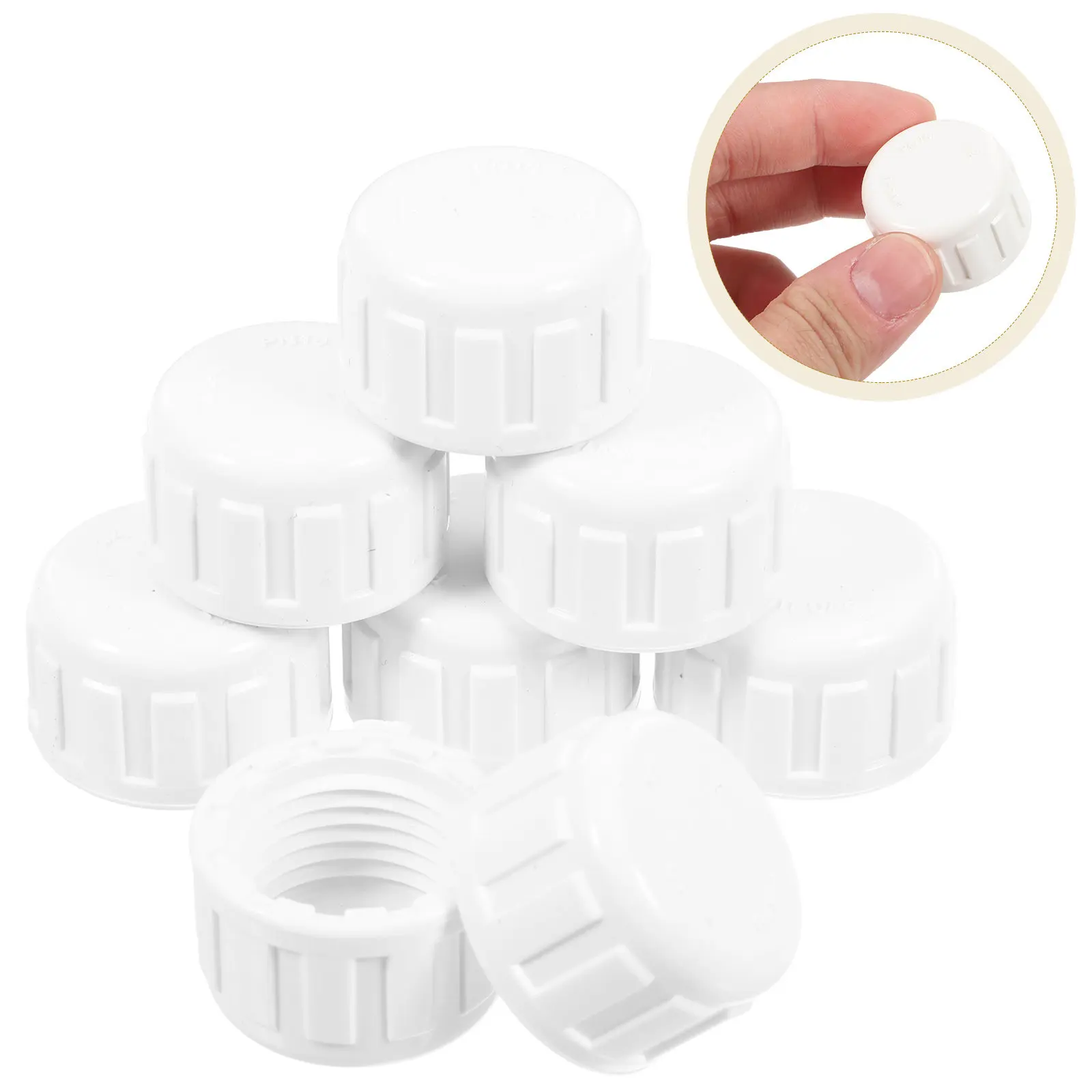 

20Pcs PVC Internal Threaded Pipe End Cap Plug Replaceable Pipe Stopper for Supply Pipes Irrigation Sprinklers
