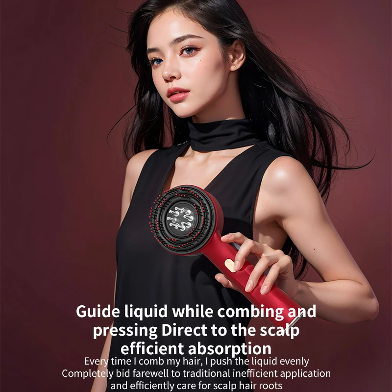 Nuovo dispositivo elettrico per la crescita dei capelli EMS di tendenza Applicatore per oliare Terapia della luce rossa Anti-perdita di capelli Testa Massaggiatore per cuoio capelluto Pettine