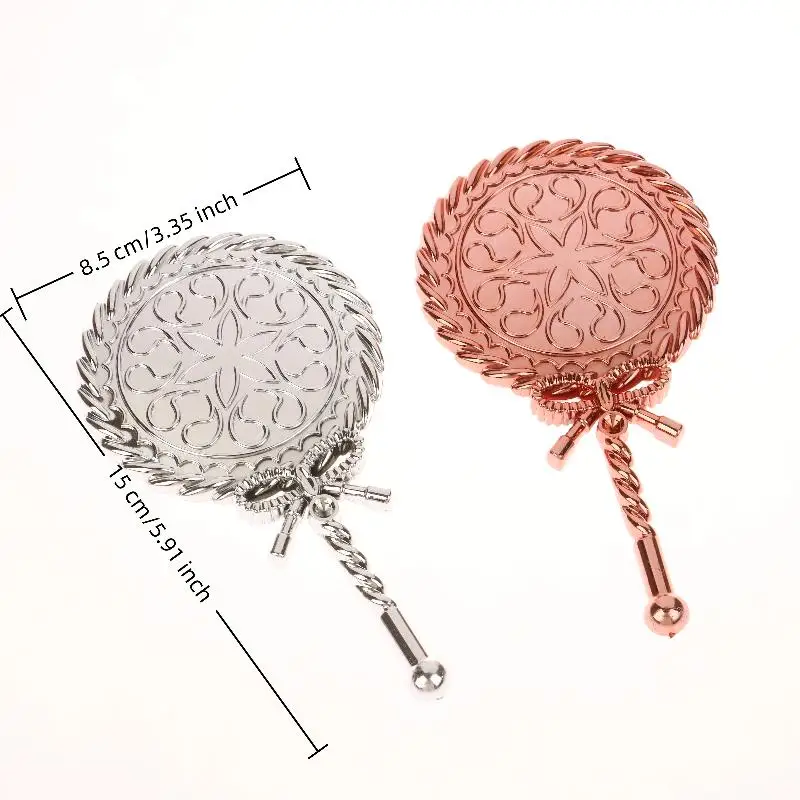 Vintage Handheld Makeup Mirror European Style Portable Noble Ancient Court Beauty Tool for Personal Grooming