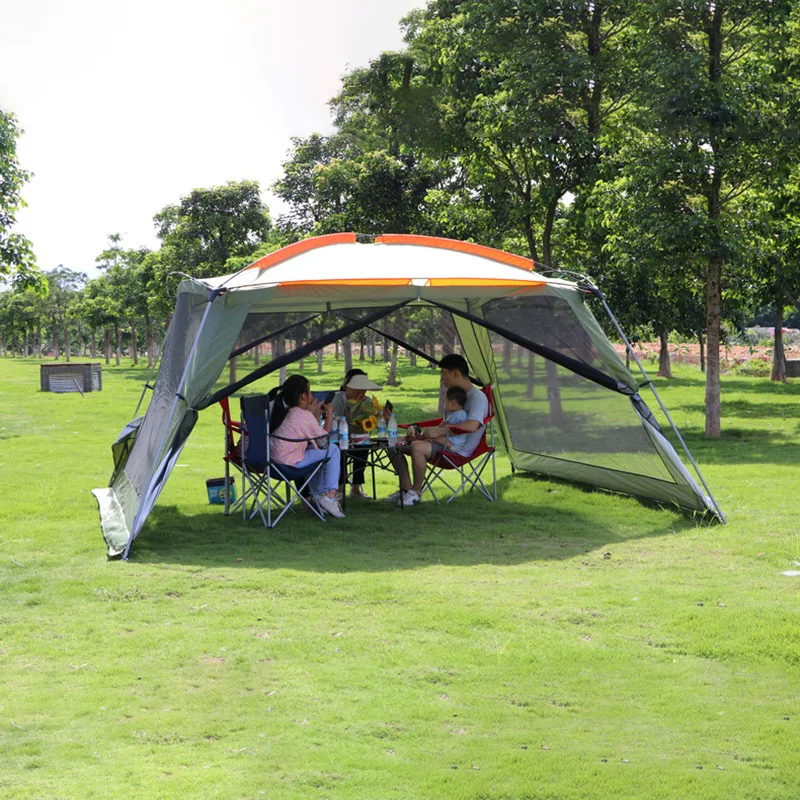 Imagem -02 - Ultralarge Double Layer Praia Shelter Tent Camping ao ar Livre Auto-condução Churrasco Sun Grande Gazebo 58 Pessoa