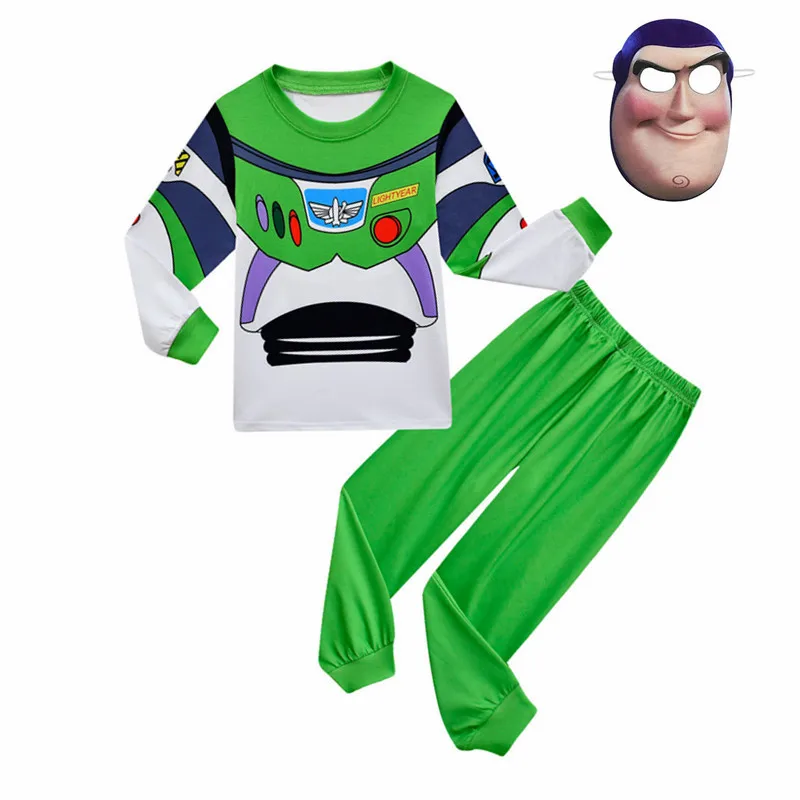 Buzz Lightyear Costumes Cartoon Storyed Pajamas Set Child Fancy Dress Halloween Christmas Party Clothing Kids Boys Hero Costume