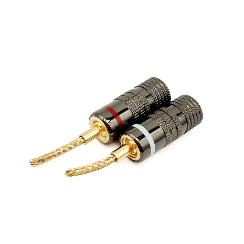 2mm Hifi Banana Plug Connector Gold Plated Copper Audio Speaker Cable Stackable Adapter Sound Amplifier Wire Plugs and Sockets