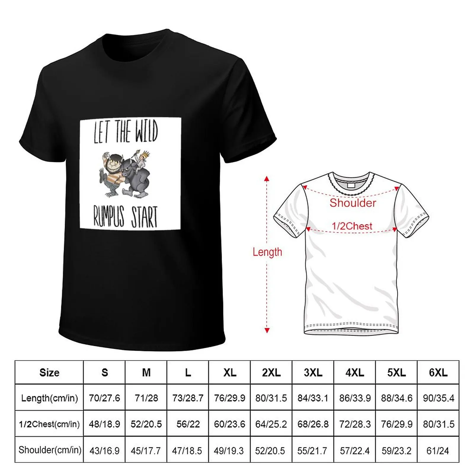 Where The Wild Things Are - Max - Let The Wild Rumpus Start! - Maurice Sendak T-Shirt Large Size Casual Short Sleeve Top