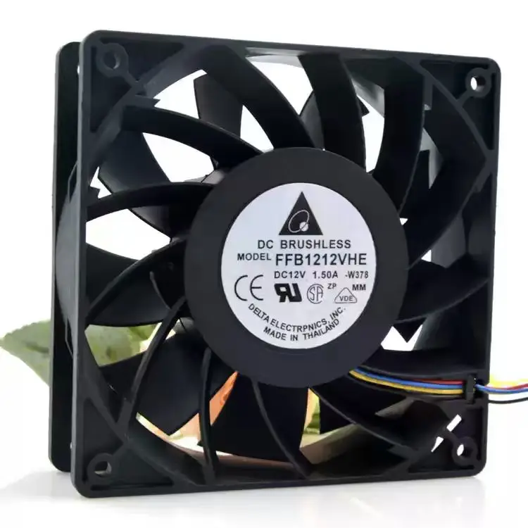 1pcs Miner Fans 3200RPM for Delta 12038 120mm 12cm FFB1212VHE DC 12V 1.5A 24W 4Wire, Violence Server Industrial Case Cooling Fan