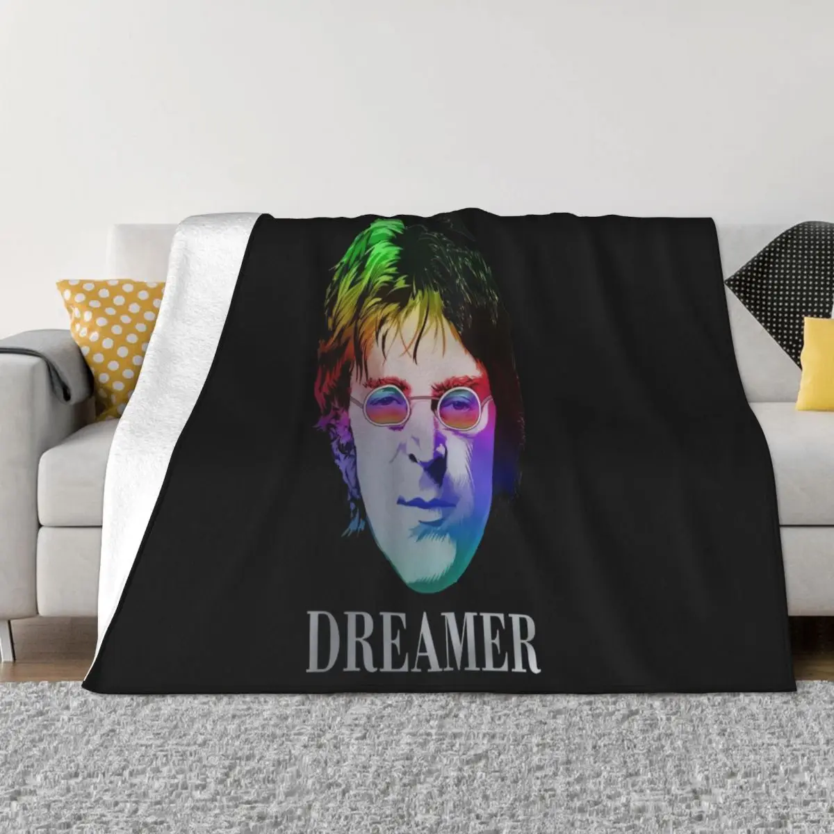 New Popular John Histper Swea Lennon Dreamer Music Legend Mens Black Sweat Throw Blanket