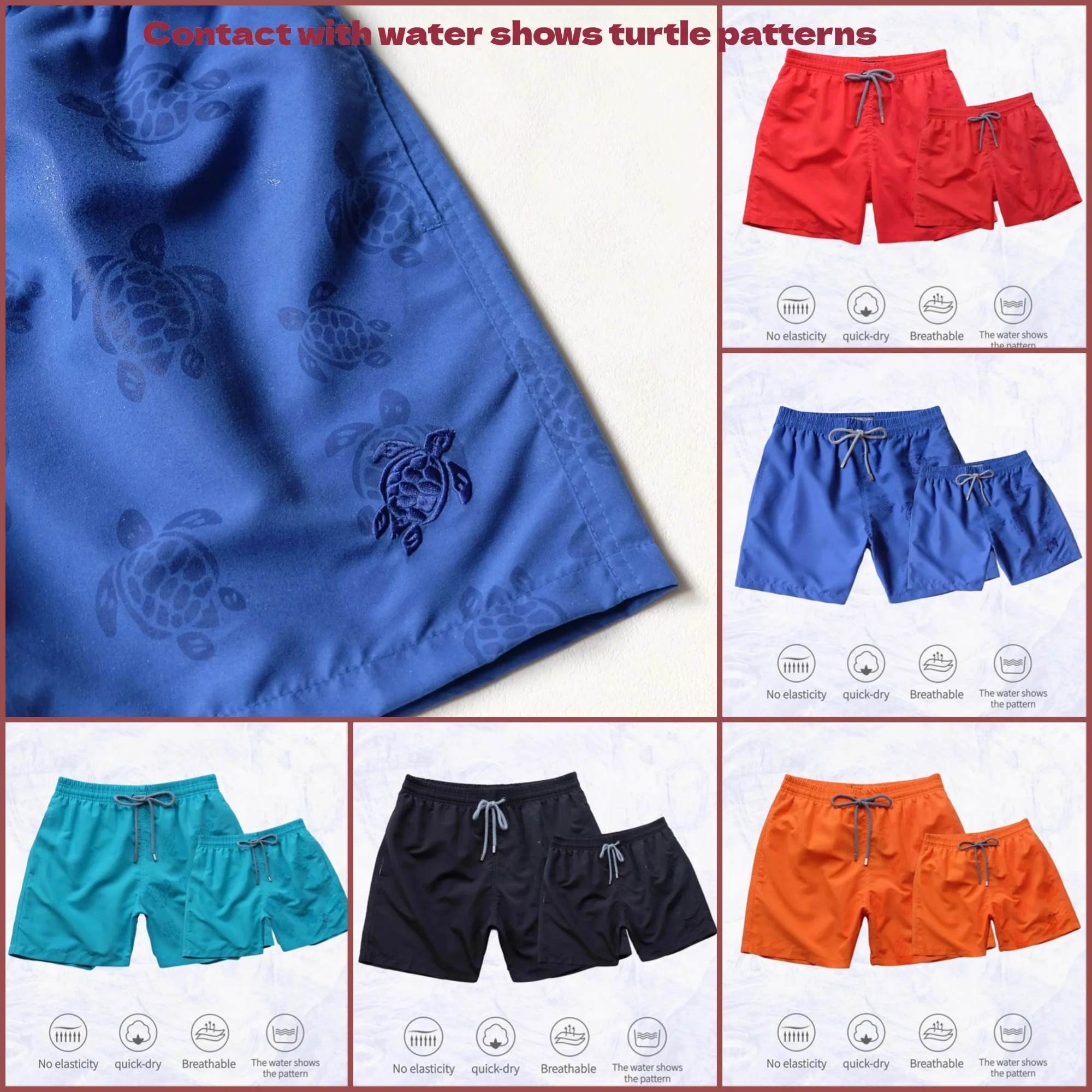 High Quality Turtle Brand Vilebre Kids Swim Shorts Father And Son Set Beach Shorts Sport Surf Pants Шорты Мужские Пляжные