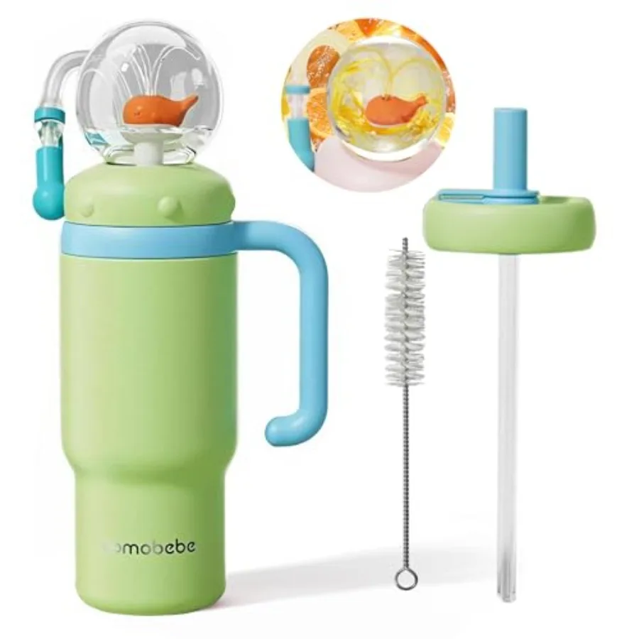 

Термокружка-поильник Como Bebe Insulated Whale Fountain, 24 унции, из пищевой нержавеющей стали 316, с защитой от протекания, с ручкой, подходит для автомобильных подстаканников
