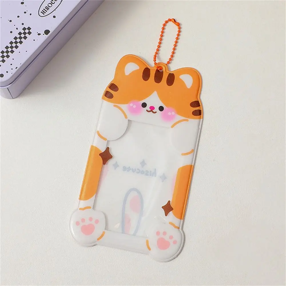 Soporte para sesión fotográfica en forma de Animal, colgante transparente con llave protectora para fotos de ídolo de dibujos animados, estuche para tarjetas de 3 pulgadas y 3 pulgadas, escuela para estudiantes