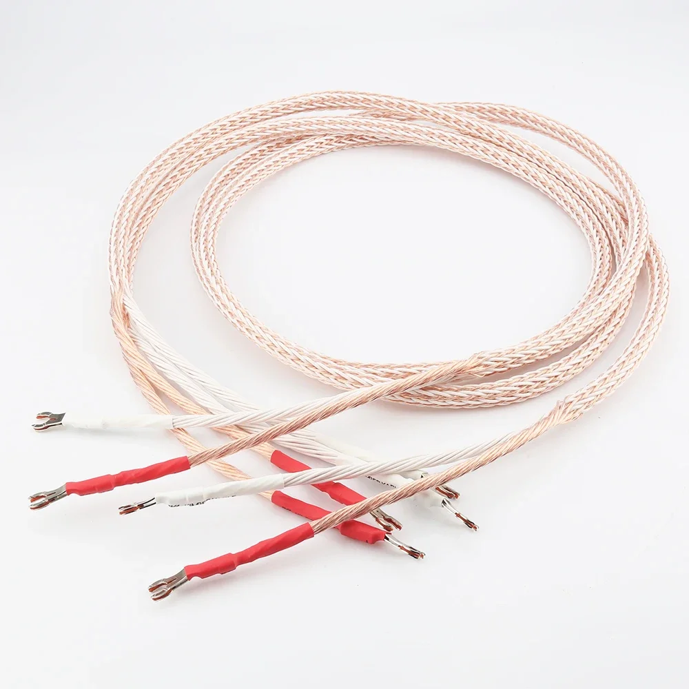 

Пара HiFi 12TC акустического кабеля Fever с разъемом типа «банан» 2 в 2, кабель основного усилителя для аудиооборудования